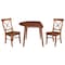 International Concepts 42 in. Solid Wood Round Dual Drop Leaf Dining Table with 2 Chairs in Distressed Oak K42-42DL-C613-2 - alternate 5